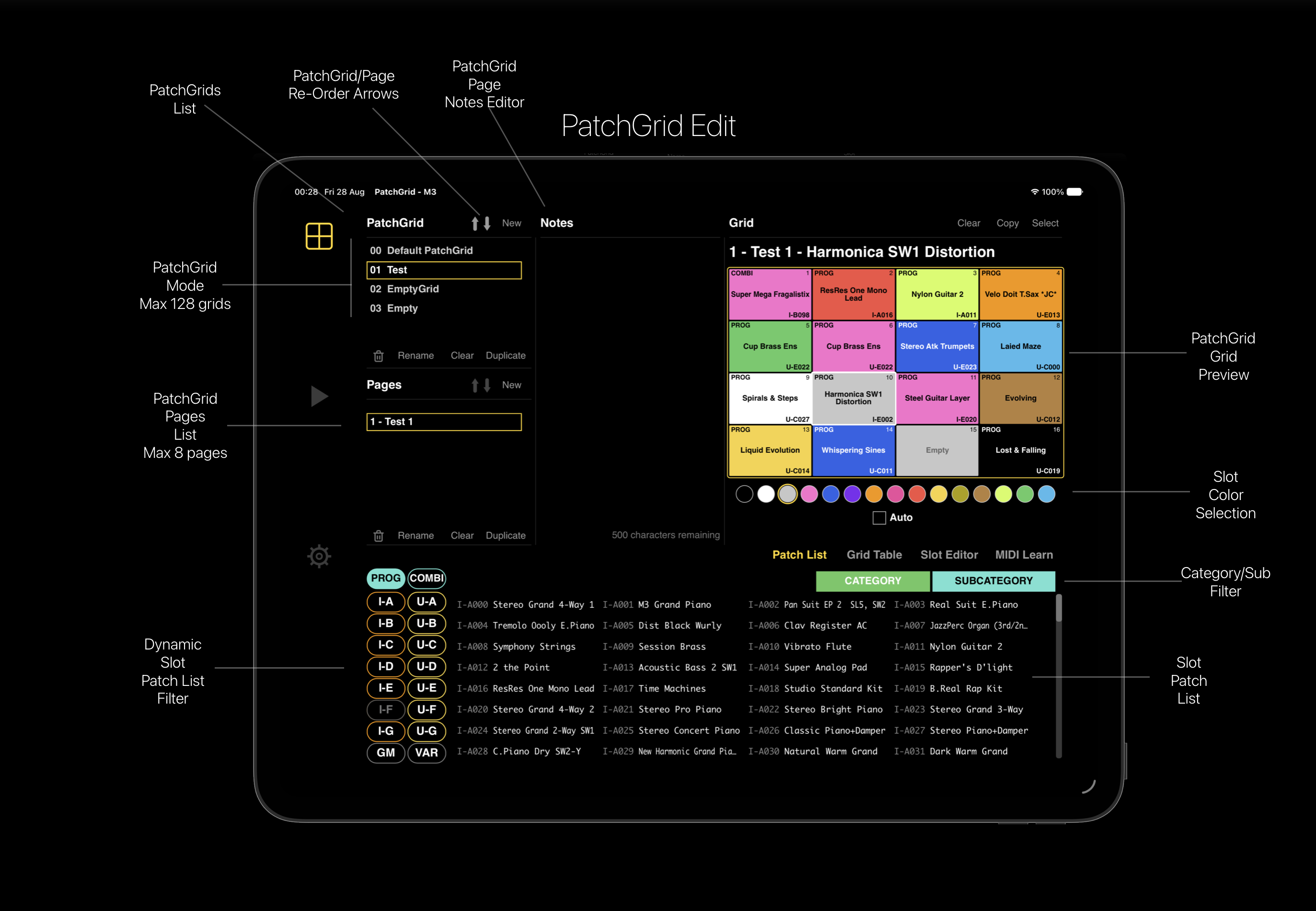 Annotated PatchGrid Edit view
